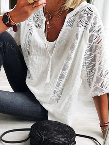 Loy™ - Luftige Sitrough-Bluse in Weiß