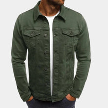 Herren Lässig Knopfleiste Brusttaschen Overshirt in Grün
