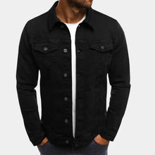 Herren Lässig Knopfleiste Brusttaschen Overshirt in Schwarz