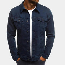 Herren Lässig Knopfleiste Brusttaschen Overshirt in Marineblau