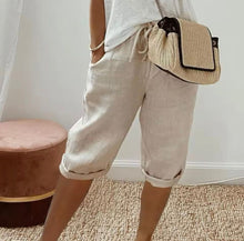 Klaudia | Damen Leinen Shorts Locker – Leinenshorts Wide Leg für Strand & Sommer 2026 in Khaki