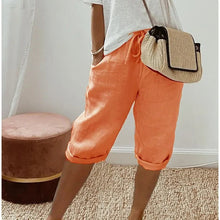 Klaudia | Damen Leinen Shorts Locker – Leinenshorts Wide Leg für Strand & Sommer 2026 in Orange