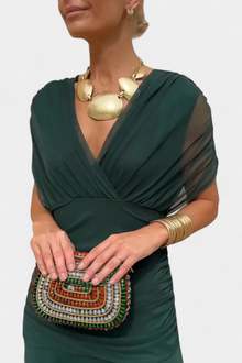 Frieda – Abendkleid für Damen mit Blumenmuster in Grün