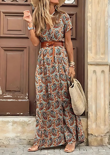 Celeste | Luftiges & Stilvolles Boho-Maxikleid in Braun