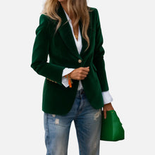 Eleganter Damenblazer aus weichem Samt in Grün