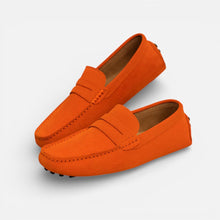 Herren Loafer Slip On Fahrmokassins in Orange