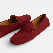 Herren Loafer Slip On Fahrmokassins in Burgunder