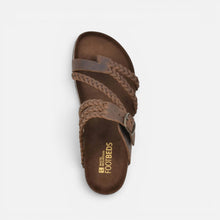 Orthopedic Sandalen Geflochten Verstellbarer Riemen Lederoptik in Braun