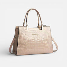 Damen Handtasche mit Kroko Prägung und Tragegriffen in Khaki