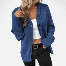 Strickjacke mit Knopfleiste in Blau