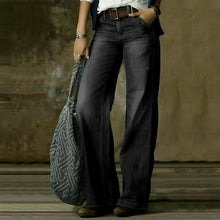 Olvana | Trendige Wide-Leg-Jeans in Schwarz