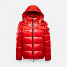 Steppjacke mit Kapuze und Reißverschluss für Herren in Rot