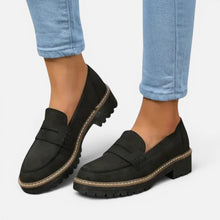 Orthopädische Profilsohle Loafer Schlupfschuh Veloursoptik in Schwarz