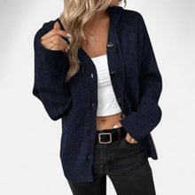 Strickjacke mit Knopfleiste in Dunkelblau