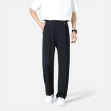 Michael | Herren Stoffhose Wide Leg Elastischer Bund – Weite Sommerhose Herren 2026 in Schwarz