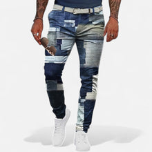 Patchwork Jeans Slim Fit für Herren in Marineblau