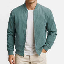 Herren Jacke mit Reißverschluss und Stehkragen in Blau