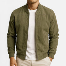 Herren Jacke mit Reißverschluss und Stehkragen in Grün
