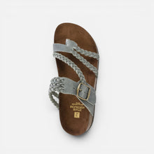 Orthopedic Sandalen Geflochten Verstellbarer Riemen Lederoptik in Grau