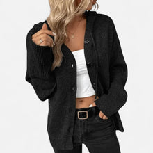 Strickjacke mit Knopfleiste in Schwarz