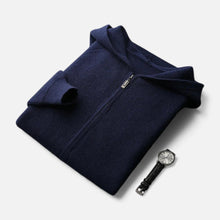 Herren Strick Hoodie mit Reißverschluss in Marineblau