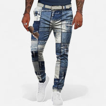 Patchwork Jeans Slim Fit für Herren in Königsblau