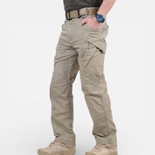 Herren Cargo Hose mit Taschen und geradem Schnitt in Khaki