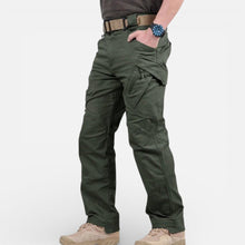 Herren Cargo Hose mit Taschen und geradem Schnitt in Grün