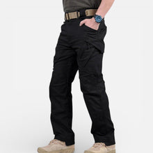 Herren Cargo Hose mit Taschen und geradem Schnitt in Schwarz