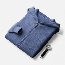 Herren Strick Hoodie mit Reißverschluss in Blau