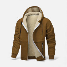 Fleecegefütterte Kapuzenjacke Herren in Braun