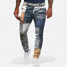 Patchwork Jeans Slim Fit für Herren in Dunkelblau
