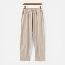 Herren Leinenhose mit elastischem Bund in Beige