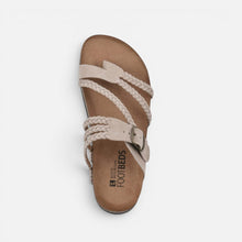 Orthopedic Sandalen Geflochten Verstellbarer Riemen Lederoptik in Beige