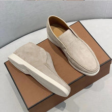 Herren-Slipper aus Wildleder zum Hineinschlüpfen in Beige