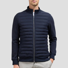 Steppjacke für Herren mit Strickärmeln in Blau