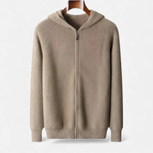 Herren Strick Hoodie mit Reißverschluss in Braun