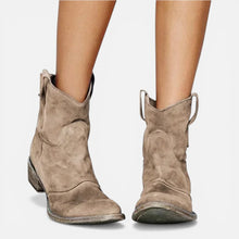 Damen Western Stiefeletten mit Blockabsatz in Braun