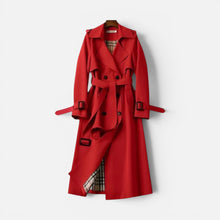 Damen Trenchcoat doppelreihig mit Reverskragen in Rot