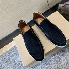 Herren-Slipper aus Wildleder zum Hineinschlüpfen in Marineblau