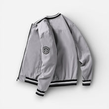 Leichter Blouson für Herren mit Rippbündchen und Kragen im Bomber-Stil in Grau