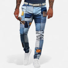 Patchwork Jeans Slim Fit für Herren in Blau