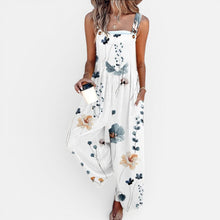 Damen Latzoverall mit Blumenprint und weitem Bein in Weiß