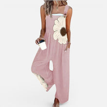 Damen Latzoverall mit Blumenprint und weitem Bein in Rosa