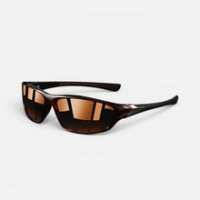 Sonnenbrille Sportlich Kunststoff Rechteckig Vollrand in Braun