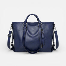 Damen Handtasche mit Schulterriemen und großem Innenfach in Blau