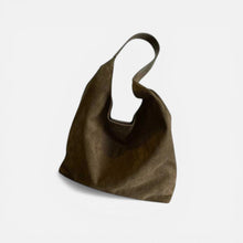 Damen Schultertasche aus Kunstleder mit großem Volumen in Grün