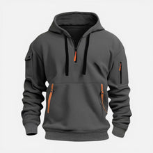 Herren Kapuzenpullover mit Reißverschluss und Taschen in Grau