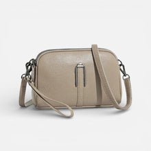 Damen Umhängetasche mit Reißverschluss und verstellbarem Schulterriemen in Beige