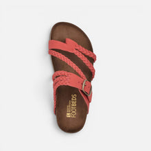 Orthopedic Sandalen Geflochten Verstellbarer Riemen Lederoptik in Rot